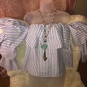 Off the shoulder, long sleeve, shirt